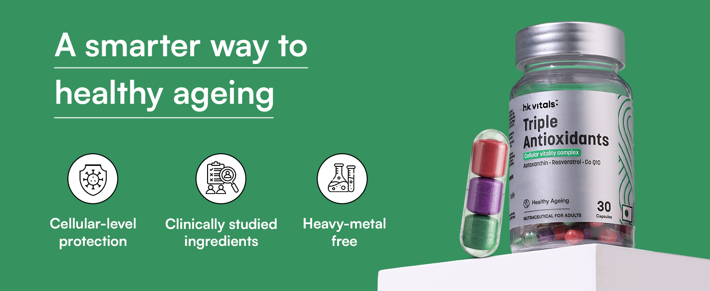 hk vitals Triple Antioxidants, 30 Capsules