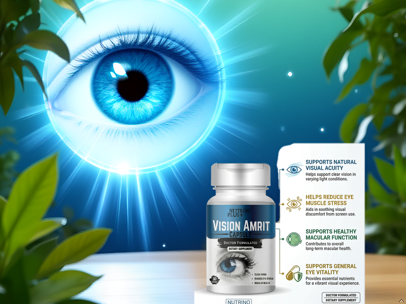 Vision Amrit Vision Support Capsules | Eye Supplement with Lutein, Zeaxanthin & Antioxidant Vitamins | Helps Support Eye Health & Digital Eye Comfort