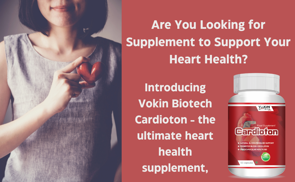 Vokin Biotech Cardioton 60 Capsules with Coenzyme Q10 & Arjuna Extract For Heart Health