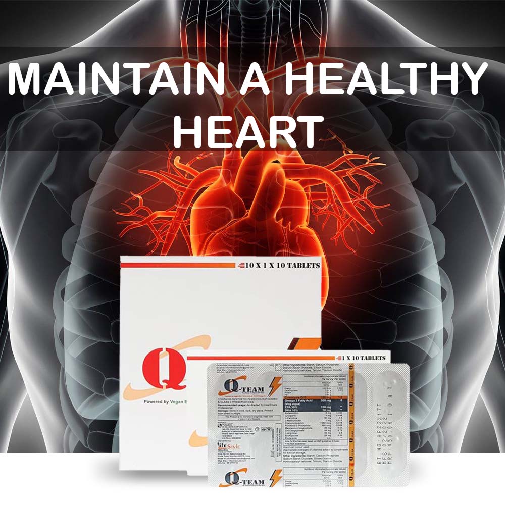 Q-TEAM Omega-3s Tablets Co-Enzyme Q10 Team (10 Tablets) (Pack of 3)