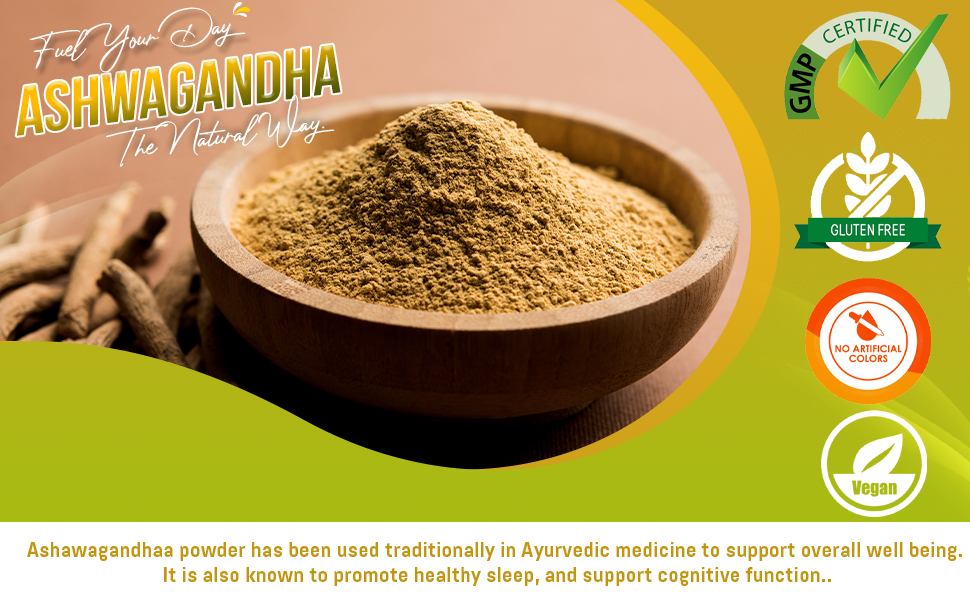 Ashwagandha Churna Powder 500 grams, Made with 100% Natural Ashwagandha Root, Withania Somnifera, Indian Ginseng For Stress Relief, Overall wellness support