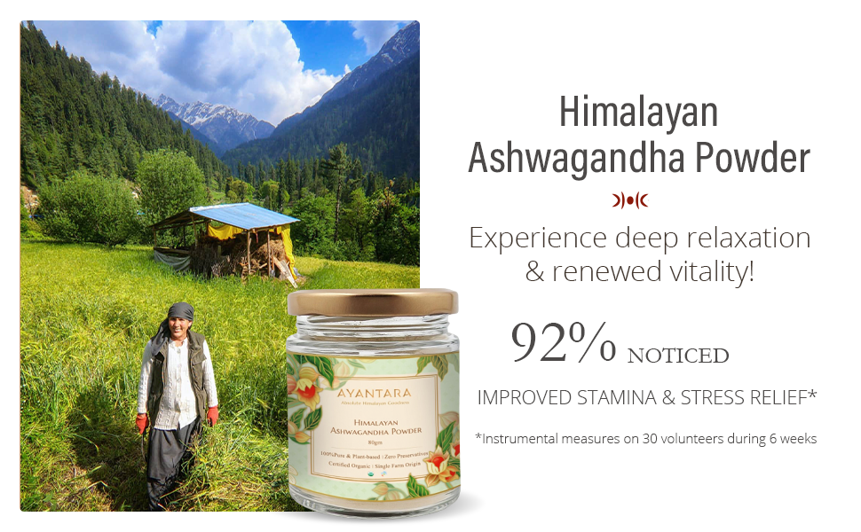 Himalayan Ashwagandha Powder - 220g | Organic for Stress, Immunity