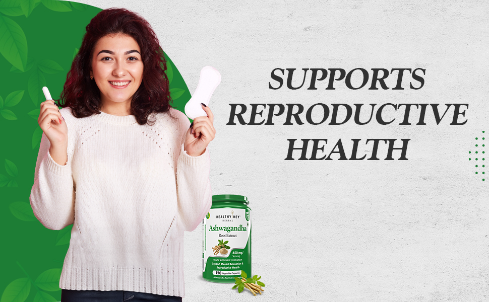 HealthyHey Herbal Ashwagandha root extract - 650 mg per serving - 120 vegetable capsules