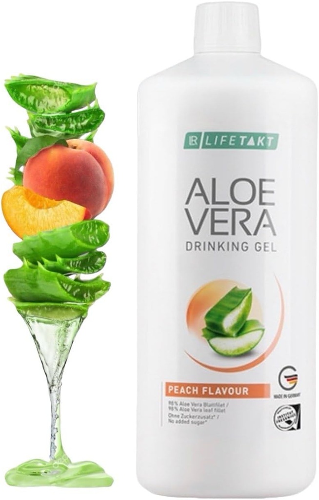 LR Lifetakt Aloe Vera Drinking Gel Peach Flavour Health Care Women Men Drink Every Day Natural Treatment Set of 3-1000 ml./33.3 fl.oz 3