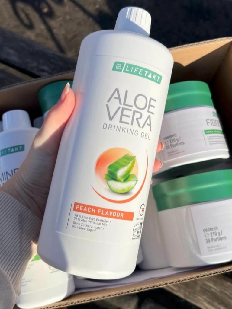 LR Lifetakt Aloe Vera Drinking Gel Peach Flavour Health Care Women Men Drink Every Day Natural Treatment - 1000 ml./33.3 fl.oz 6