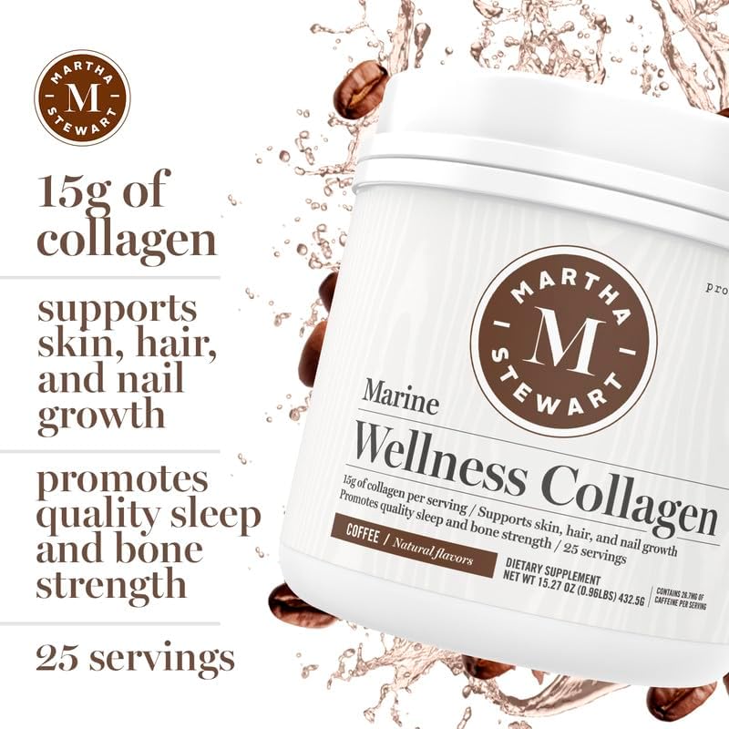 Martha Stewart Collagen Peptides Powder - Multi Collagen for Women | Healthy Supplement for Skin, Hair, Nails, and Bone Strength | 15g Protein | Coffee | 25 Servings 6