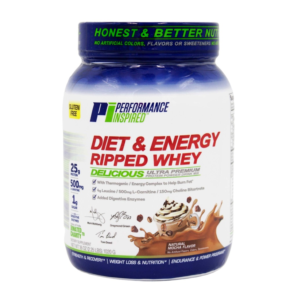 PERFORMANCE INSPIRED Ripped Whey Protein – Mocha – 25G Protein – 2.25lb