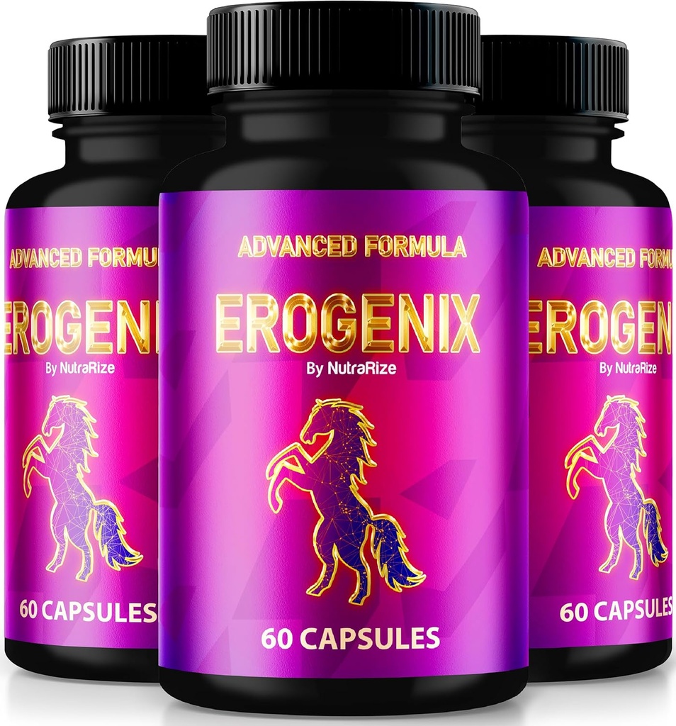 (3 Pack) Erogenix Capsules, Unlock Your Maximum Performance, All Natural Supplement to Support Long-Lasting Energy and Overall Health, Official Ero Genix Reviews (180 Capsules)