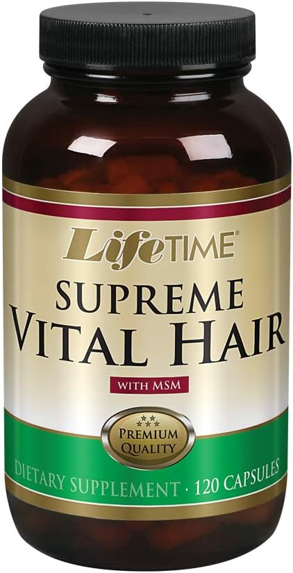 LIFETIME Supreme Vital Hair | Supports Healthy Hair, Nails & Skin | Biotin, MSM, Vitamins B, C, & A, Zinc, Horsetail & More | 120 Capsule, 30 Serving