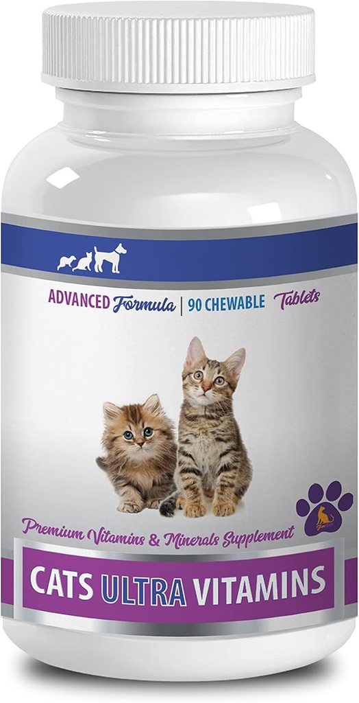 cat Teeth Cleaning Treats - Ultra Vitamins for Cats - Healthy Minerals and Vitamins Formula - Chews - cat Calcium - 1 Bottle (90 Treats)