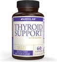 Thyroid Support with Iodine, Vitamin B12 and 12 Other Essential Ingredients–Healthy Thyroid, Happy Life. Revitalize Metabolism, Energy & Cognitive Health. 60 Capsules