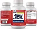 Ageless Male Performance Nitric Oxide Booster for Men - Promote Blood Circulation, Arousal, Energy Production, Drive, Stamina, Health Supplement (60 Tablets, 1 Bottle)