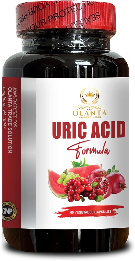 URIC Acid - Uric Acid Support Capsules, Wellness Solution, Antioxidant-Rich, Support Joint Comfort Uric Acid Help - 1 Bottle 60 Capsules