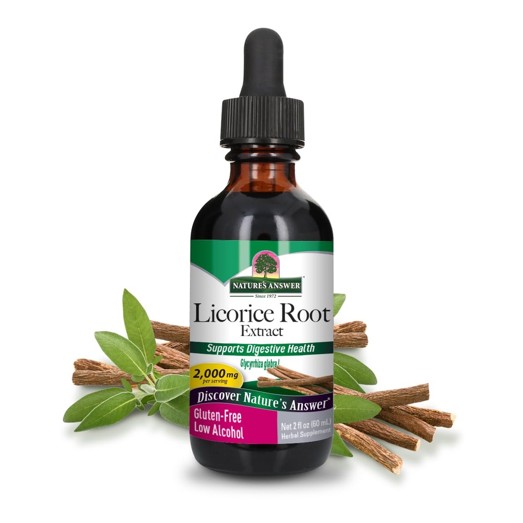 Nature's Answer Licorice Root Supplement 2000 mg 2oz Low-Alcohol Extract | Supports Digestion | Promotes Respiratory Function | Natural Detox | Single Count