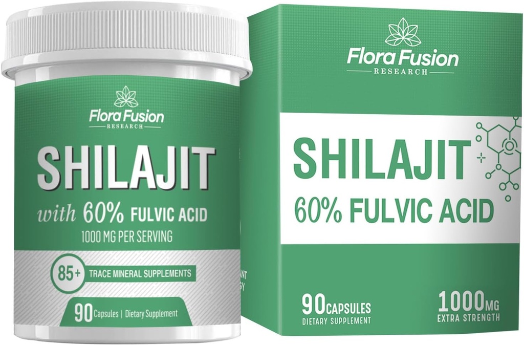 SHILAJIT Capsules 1000mg – Himalayan Shilajit with Fulvic Acid - Shilajit Supplement with Herbal Extracts - Shilajit Supplement Capsules- Shilajit for Men & Women – 90 Capsules