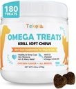 180 Chews Omega 3 for Dogs & Cats - with Krill - Skin and Coat Supplement - Dry & Itchy Skin Relief - Allergy Relief - Shiny Coats - No Shedding - EPA & DHA, Vitamins and Minerals - Chicken Flavor