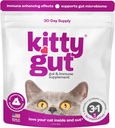 KittyGut 3-in-1 Organic Cat Probiotics & Postbiotic Supplement Powder- Made in USA-Probiotics for Cats Promote Gut Health and Cat Digestive Support, Diarrhea and Vomiting (60g)