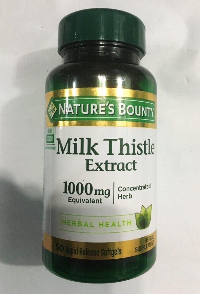 Nature's Bounty Milk Thistle 1000mg, 50 Softgels (Pack of 2)