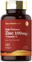 Carlyle Zinc Supplement 100mg with Vitamin C | 180 Softgels | Non-GMO, Gluten Free | Tahoe Nutritionals