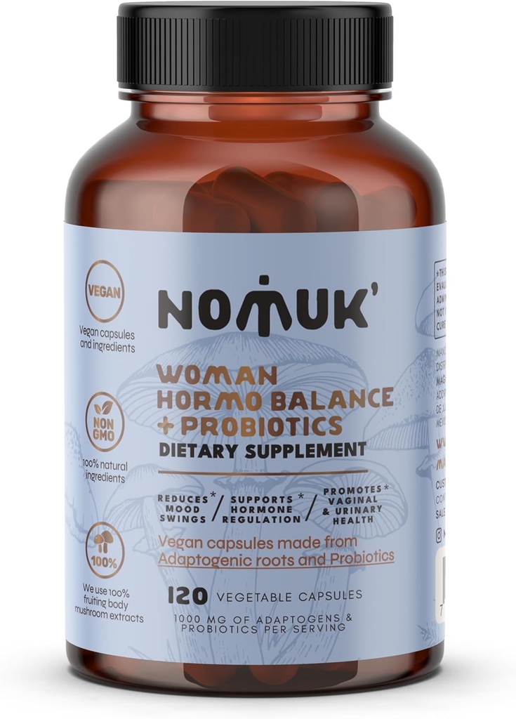 hormo Balance + probiotics for Women, Dietary Supplement with Shatavari rooot, Maca Schisandra & Ginseng Extract, probiotics for Digestive, Immune Health 120 Capsules