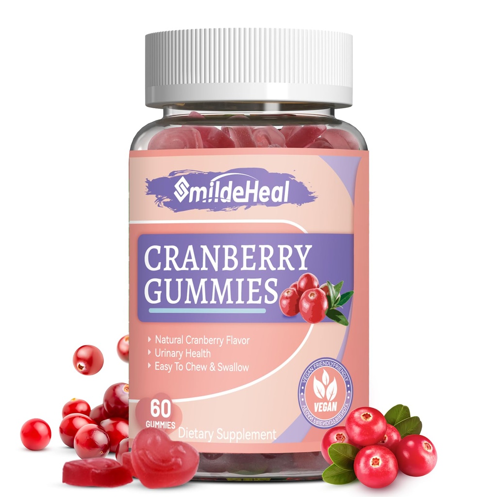 Cranberry Gummies 1000mg, Cranberry Supplements for Women, with D-Mannose 250mg, Womens Probiotic Gummies, Urinary Tract Health, Cranberry Flavor, NO GMOs, 60 Count