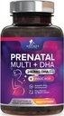 Prenatal Vitamins for Women with Folic Acid + Omega 3 DHA for Fetal Brain Development, Best Prenatal Vitamin Supplement, Daily Pregnancy Multivitamin Nutritional Support, Non-GMO - 120 Softgels