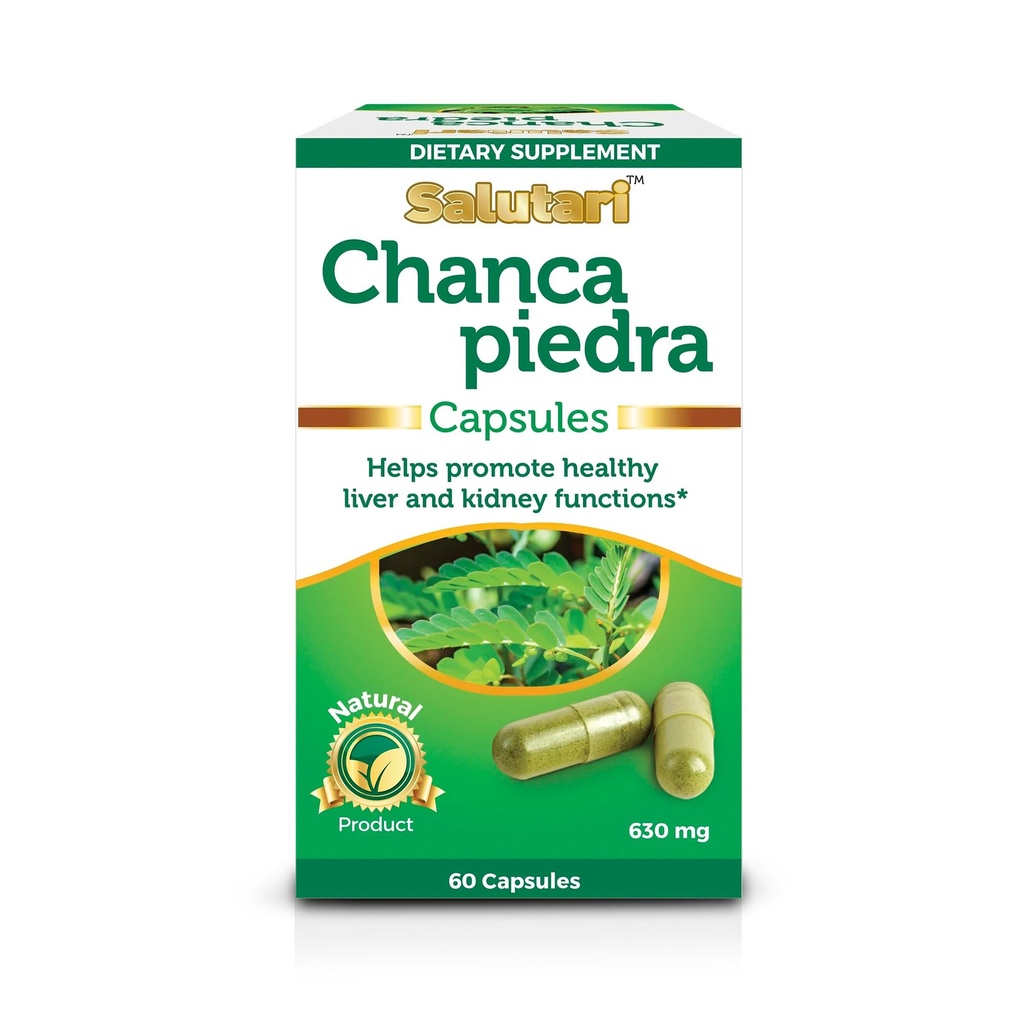 SALUTARI Chanca Piedra Stone Breaker, 60 Vegetarian Capsules - Natural Stonebreaker Supplement for Kidney Health, Liver Cleanse and Gallbladder Support - Natural Detox Supplement