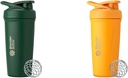 BlenderBottle 24-Ounce Stainless Steel Shaker Cup Bundle with Wire Whisk - Forest and Mango