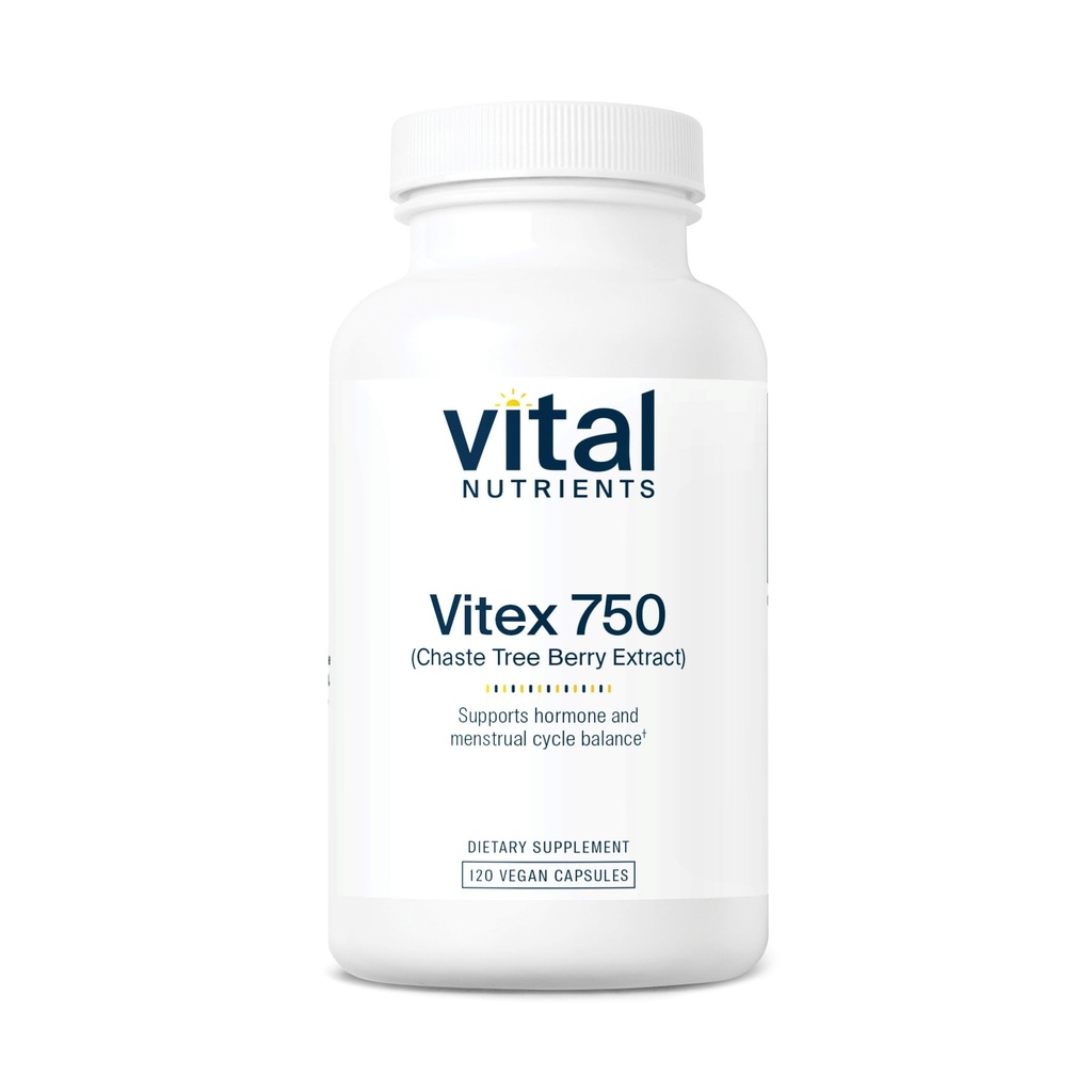 Vital Nutrients Vitex 750-750mg Chaste Tree Berry Extract - Support for Hormone, Fertility, and Menstrual Cycle Balance* - Gluten, Dairy, Soy Free - Non-GMO - 120 Capsules