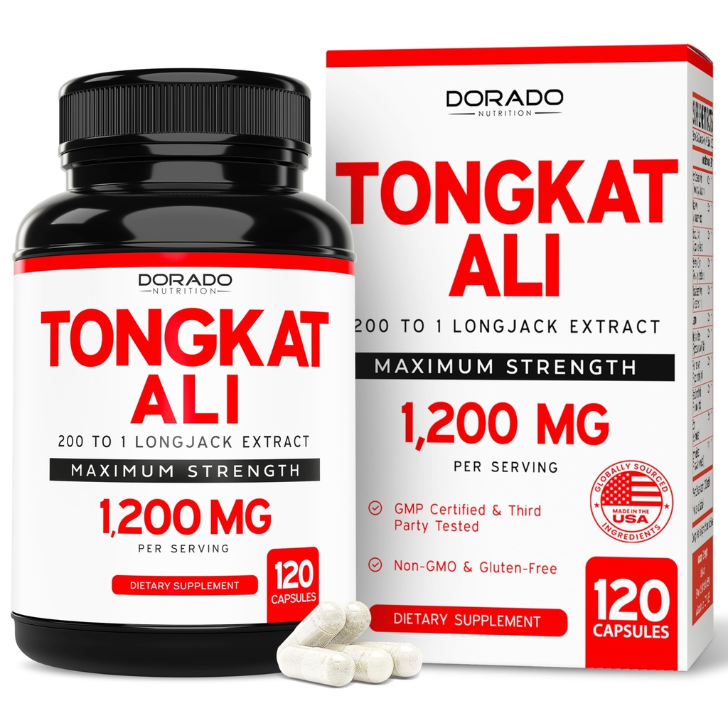 Tongkat Ali For Men 1200mg (200 to 1 Extract) - 120 Capsules - Longjack Supplement - Premium Tonkat-Ali Supplement - Support Strength, Drive, Athletic Performance & Muscle Mass - Gluten Free & Non-GMO