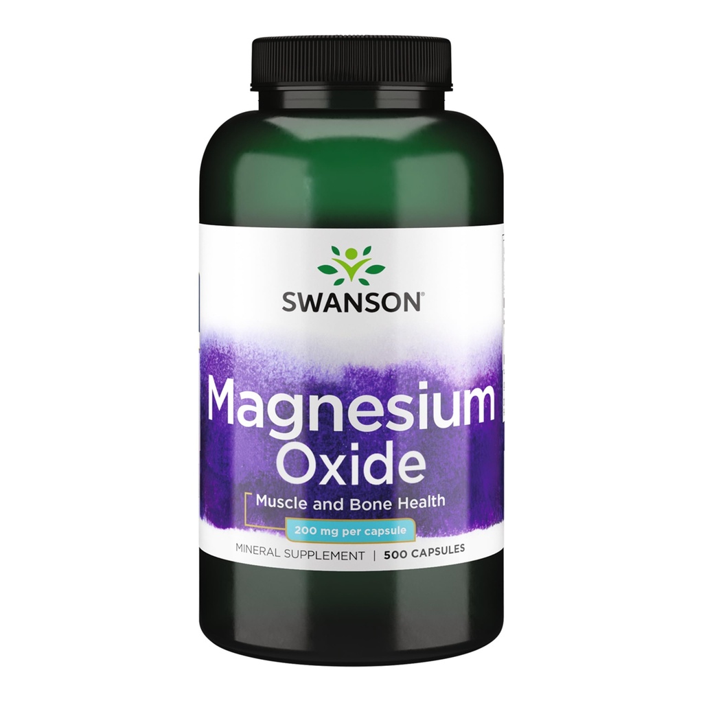 Swanson Magnesium Bone & Muscle Support 200 Milligrams, 500 Capsules