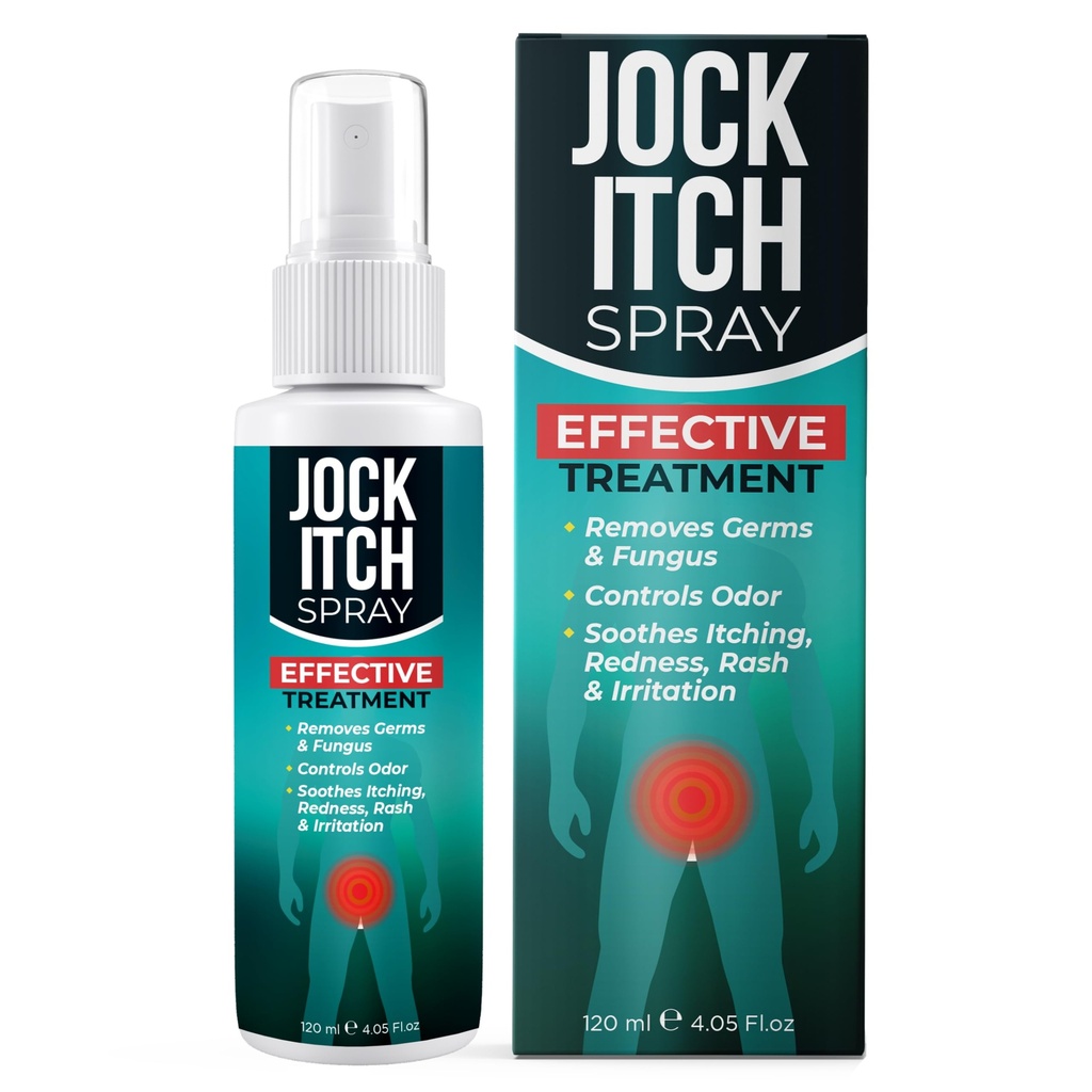 Jock Itch Spray | Antifungal Spray for Jock Itch | Soothes Itchy, Irritated Skin in Groin & Inner Thighs | Targets Ringworm & Intertrigo | Fast Absorption & Deep Penetration Relief
