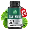 Brain Booster Nootropics - Brain Shield with Ginkgo Biloba, Alpha GPC and Bacopa Monnieri, Vitamin B12, B3 - Support Focus, Memory & Clarity, Energy & Stress Relief. (1)