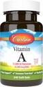 Carlson - Vitamin A, 15000 IU Palmitate (4500 mcg RAE), Vision Health, Healthy Skin, 240 Softgels