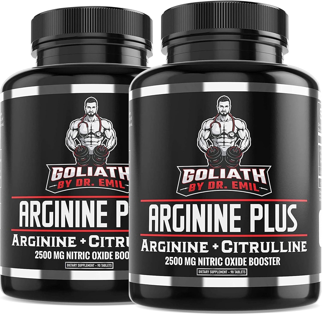 Dr. Emil's ARGININE Plus - L Arginine + L Citrulline - 2500 MG High Dose NO Booster Tablets - Nitric Oxide Supplement for Vascularity and Heart Health (Arginine AAKG and Citrulline Malate 2:1)