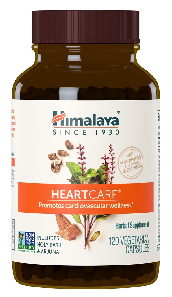 Himalaya HeartCare - Herbal Heart Health Supplements with Ashwagandha and Amla - Vegan, Non-GMO, Gluten Free, 720 mg, 120 Capsules