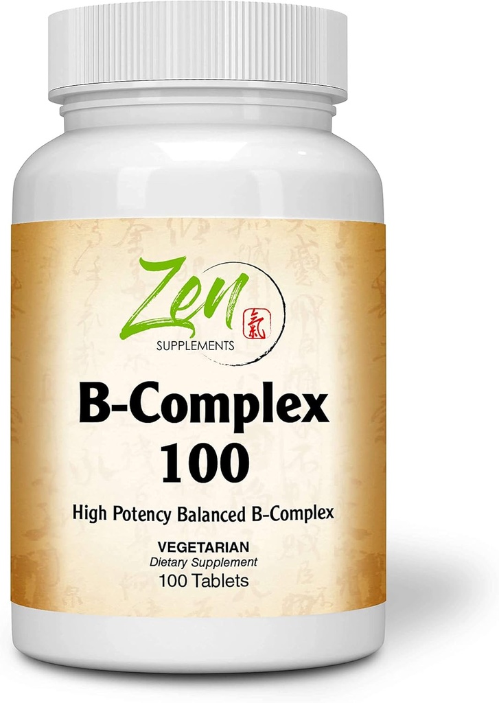 Advanced B Complex Vitamin Supplement - Full-Spectrum B Vitamin Supplement with Folic Acid, Biotin, Inositol - Support Immune and Cardio Health, Energy Metabolism - 100 Tablets