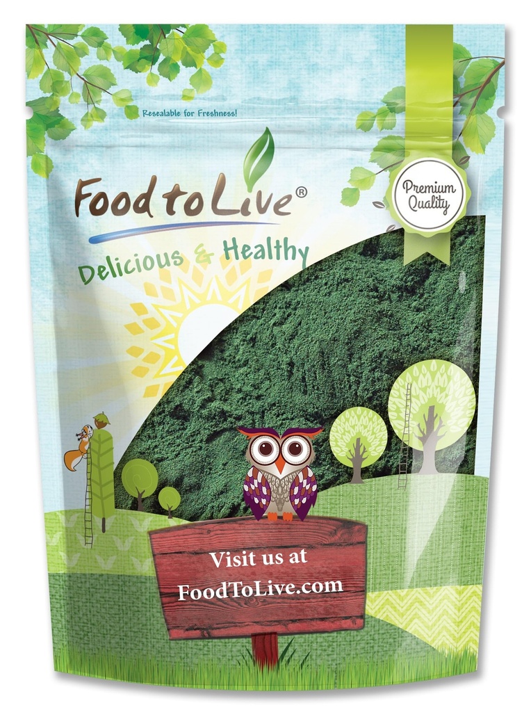 Food to Live Chlorella Powder, 2 Pounds - Kosher, Raw Green Algae, Vegan Superfood, Bulk, Pure Vegan Green Protein, Rich in Vitamins and Minerals, Great for Drinks, Teas and Smoothies