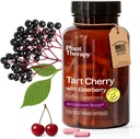Plant Therapy Tart Cherry Capsules with Elderberry Manufactured in USA 4 Month Supply Supports The Body, Immune System & Sleep Cycle Supplements for Women & Men 120 Vegetarian Capsule
