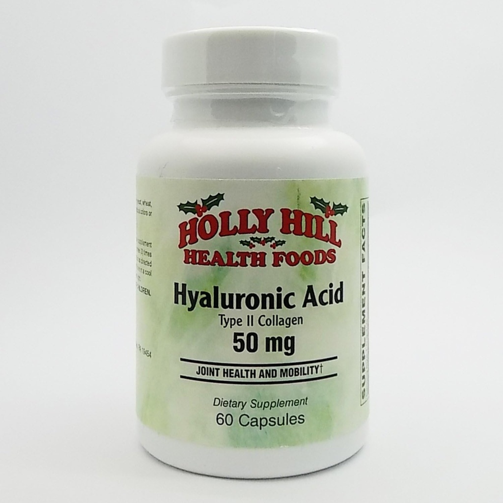 Holly Hill Health Foods, Hyaluronic Acid (Type II Collagen) 50 MG, 60 Capsules
