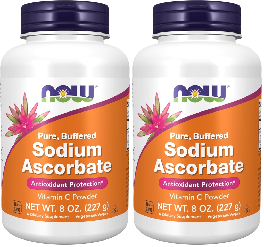 NOW Supplements, Sodium Ascorbate Powder, Buffered, Antioxidant Protection*, 8-Ounce (Pack of 2)