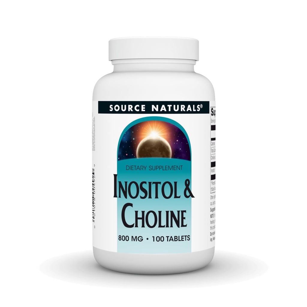 Source Naturals Inositol & Choline, Supports Healthy Nerve Function* - 800 mg -100 Vegetarian Tablets