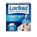 Lactaid Fast Act Lactose Intolerance Relief Caplets with Lactase Enzyme to Prevent Gas, Bloating & Diarrhea Due to Lactose Sensitivity, Ideal for Travel & On-the-Go, 32 Packs of 1-Count