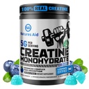 Natures Aid NSF Certified Creatine Gummy 5g - Creatine Monohydrate Gummies – Pre-Workout Energy & Muscle Growth Support for Men & Women | Blueberry Electrolyte Gummies (135 Count)