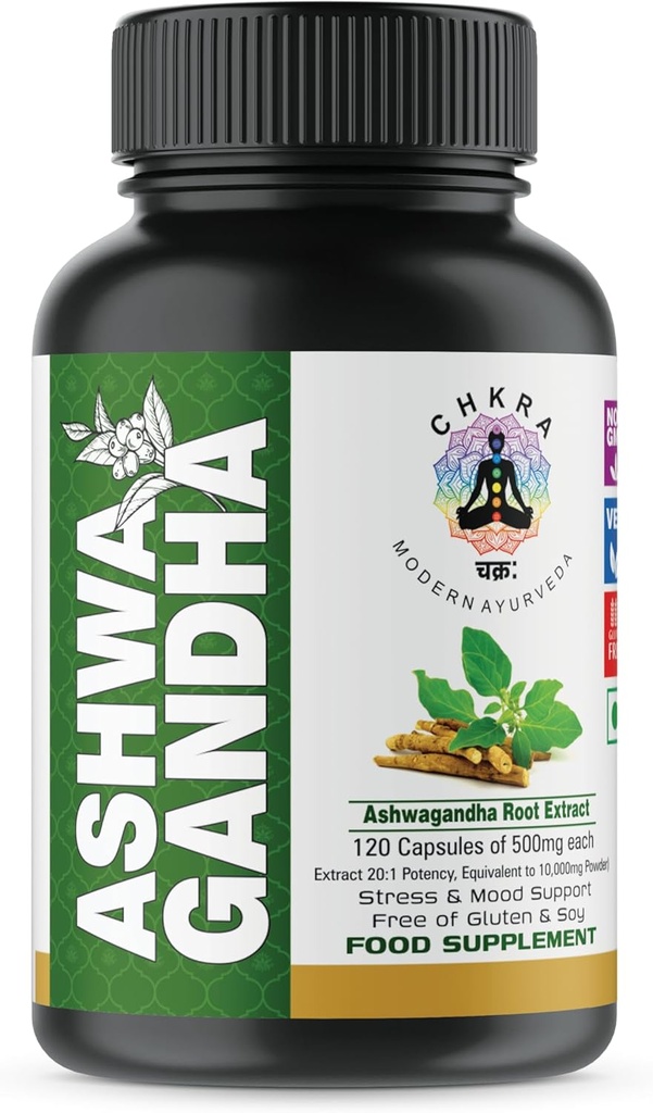 MUFASA Organic Ashwagandha Equivalent 10,000 mg - 120 Vegan Capsules - Pure Organic Ashwagandha Powder and Root Extract Capsules - Stress Relief, Mood Enhancer - 4 Month Supply