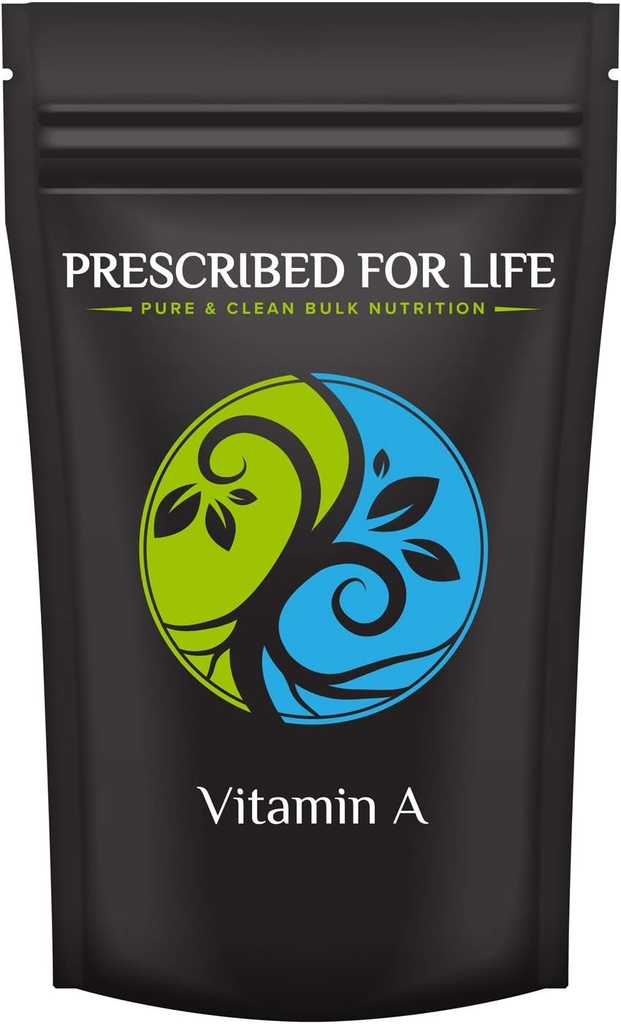 Prescribed For Life Vitamin A Powder | 500,000 IU Retinyl Acetate | Gluten Free, Vegan, Non GMO (1kg / 2.2lb)