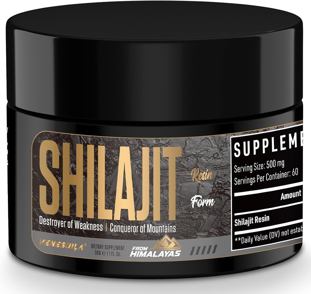 Shilajit Resin - Organic Shilajit Resin Third Party Tested Rich in 85+ Trace Minerals, Gold Grade Himalayan Pure Shiljait for Energy (1 Fl Oz (Pack of 1))