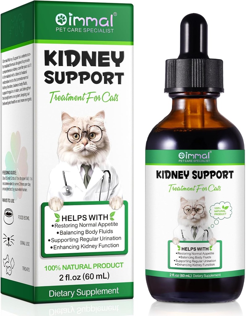 ALIVO Liver Support for Cats, Liver and Kidney Support for Cats with Natural Herbal Extract Helps Balance Cats Liver & Kidneys Health, Natural Pet Herbal Supplement for Cats - 60 ml