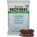 Bearded Brothers Organic Protein Bars, Vanilla (10 Pack) - 11g of Plant Based Protein Gluten Free Vegan, Non-GMO Healthy Snacks for Adults Good Source of Fiber