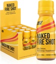 NAKED nutrition Naked Fire Shot - Natural Energy Shots, Ginger Root, Raw Apple Cider Vinegar, Organic Ginseng & Ashwagandha, Detox, Energy Wellness Shots - 2.5Oz, 12 Pack